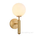 Modern Copper Brass Wall Lamp Gold Metal Glass
